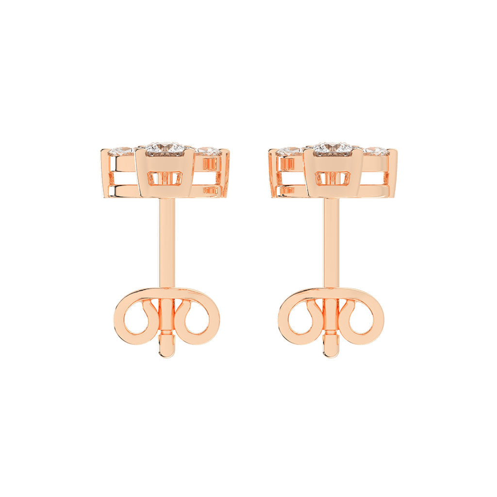 Ethereal Blossom Mixed Cut Diamond Cluster Studs