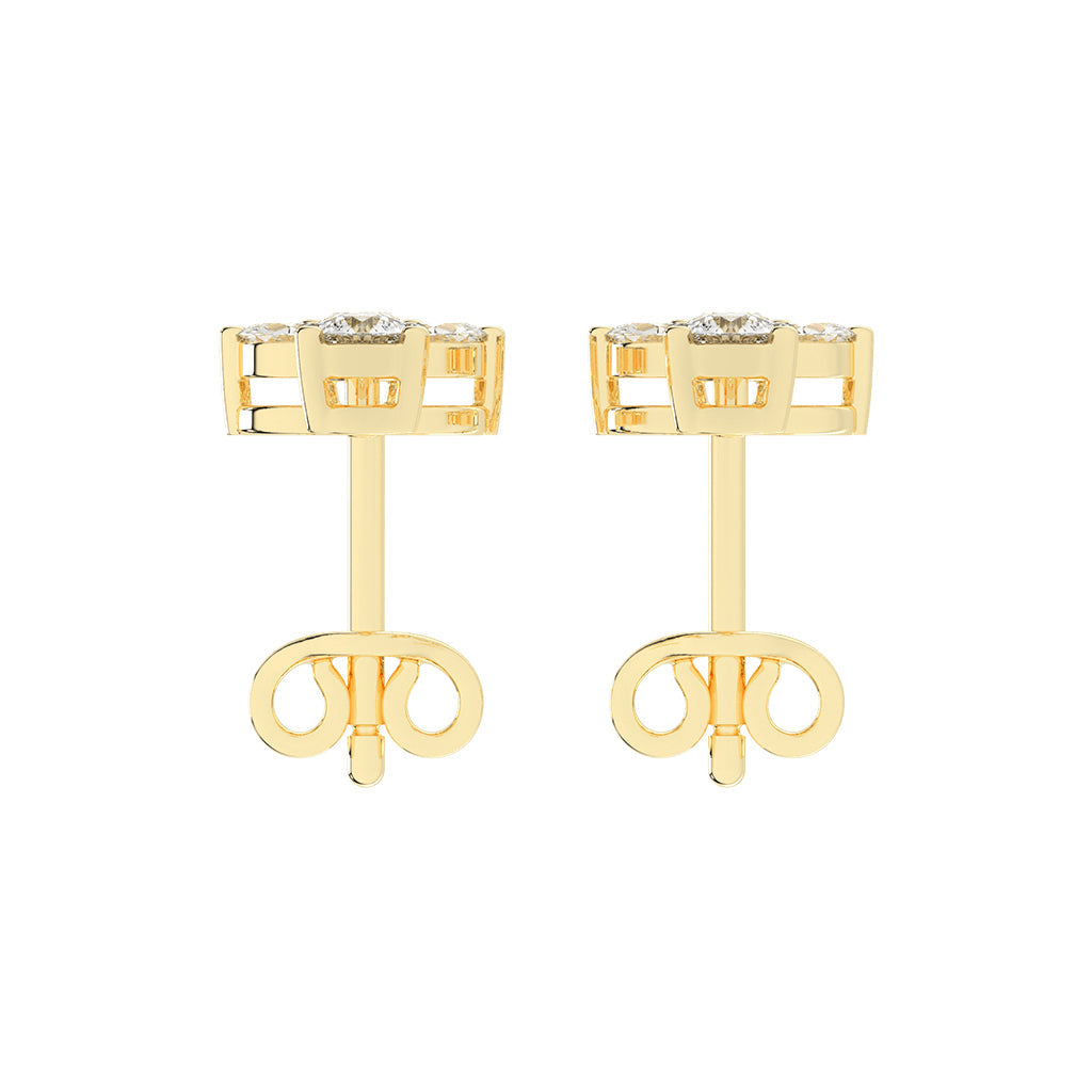 Ethereal Blossom Mixed Cut Diamond Cluster Studs