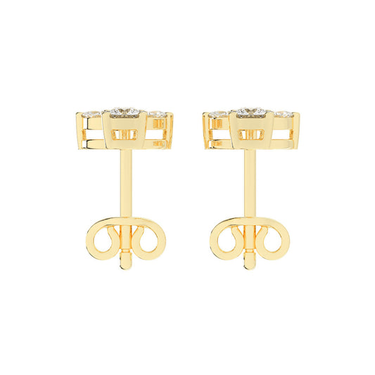 Ethereal Blossom Mixed Cut Diamond Cluster Studs