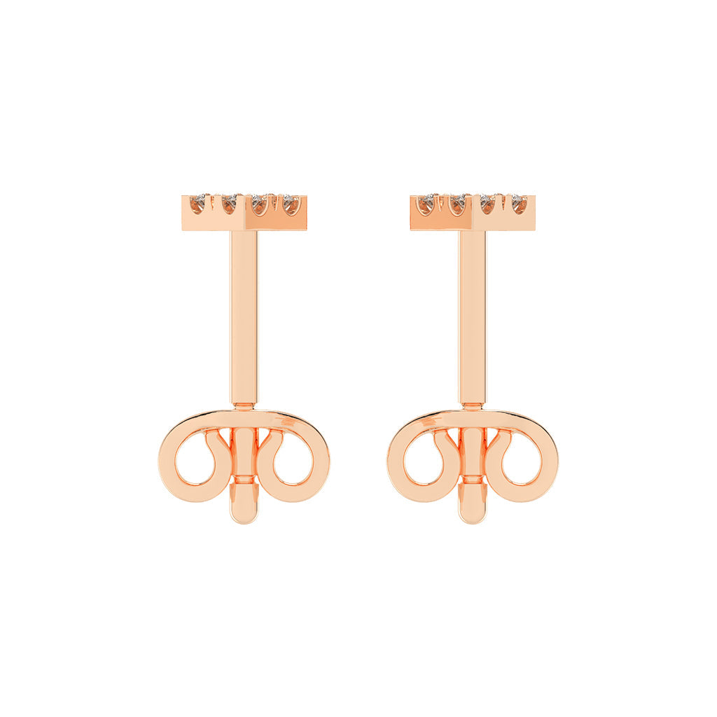 Pave Square Cluster Diamond Studs