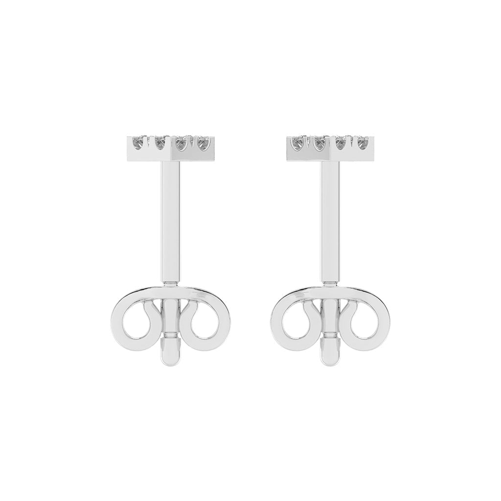 Pave Square Cluster Diamond Studs