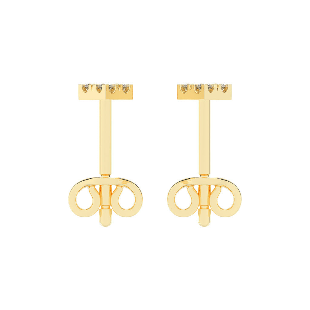 Pave Square Cluster Diamond Studs