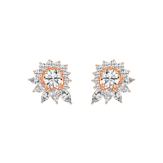 Celestial Bloom Radiating Marquise Diamond Studs