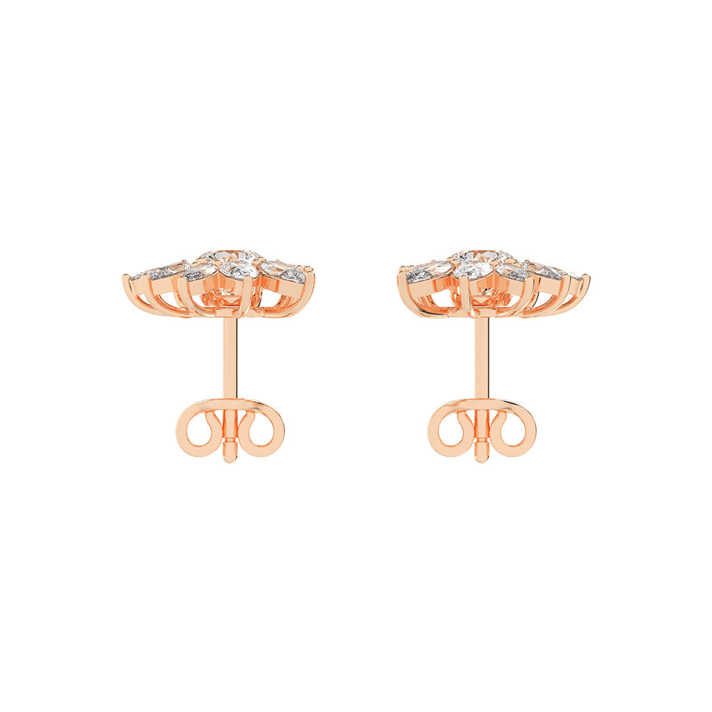 Celestial Bloom Radiating Marquise Diamond Studs