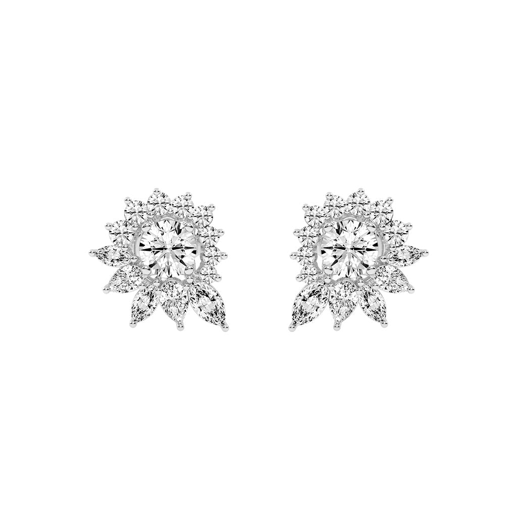Celestial Bloom Radiating Marquise Diamond Studs