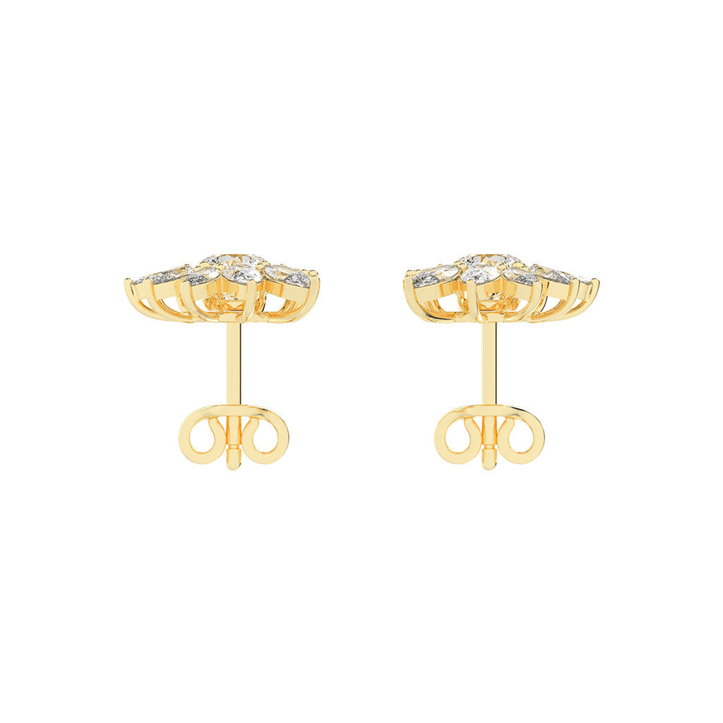 Celestial Bloom Radiating Marquise Diamond Studs