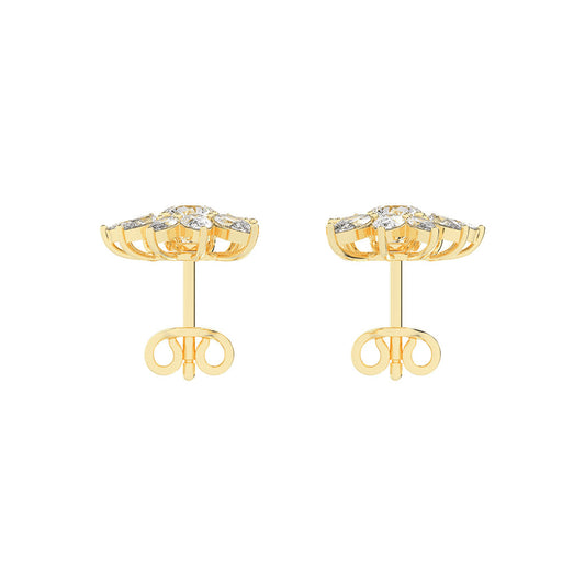 Celestial Bloom Radiating Marquise Diamond Studs