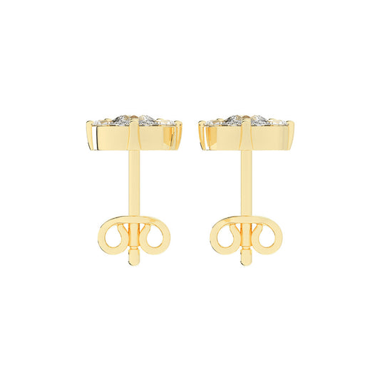 Elegant Petalette Round Marquise Diamond Studs