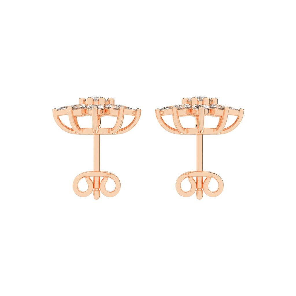 Radiant Petal Burst Mixed Cut Diamond Studs