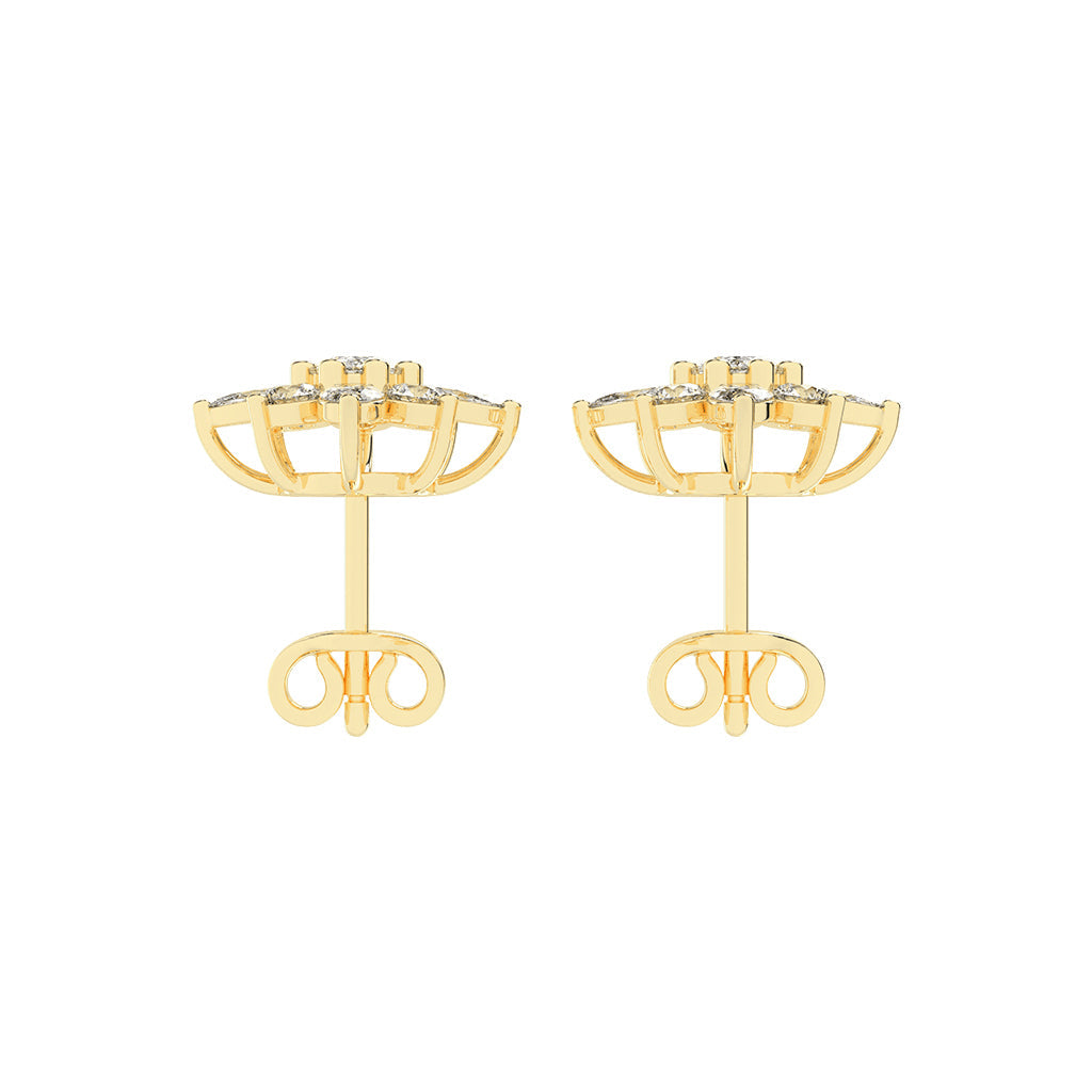 Radiant Petal Burst Mixed Cut Diamond Studs