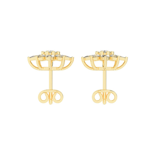 Radiant Petal Burst Mixed Cut Diamond Studs