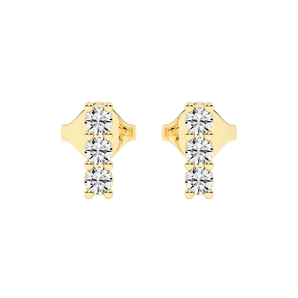 Celestial Triple Gemstone Studs