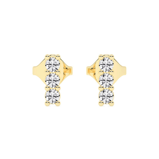 Celestial Triple Gemstone Studs