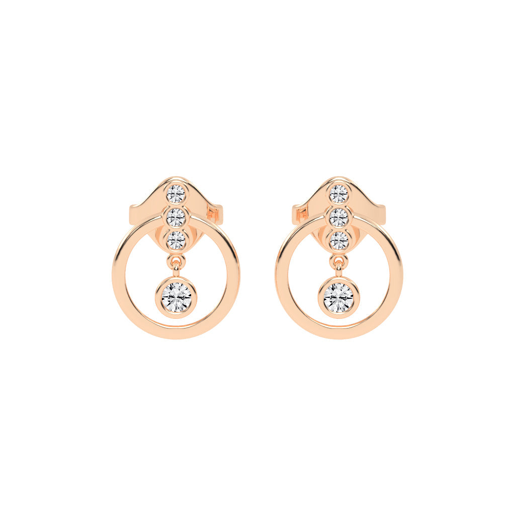 Dazzling Drop Halo Stud Earrings