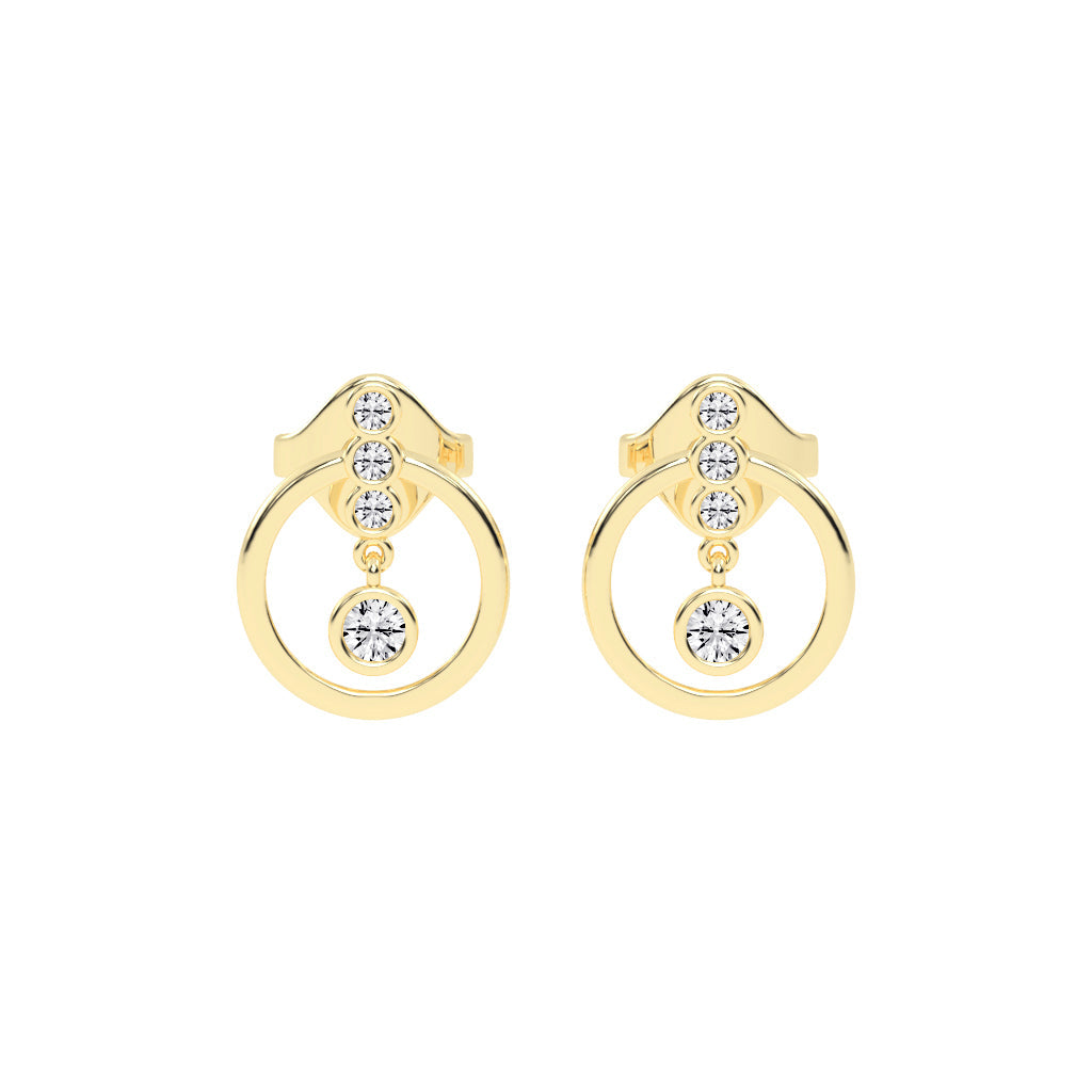 Dazzling Drop Halo Stud Earrings
