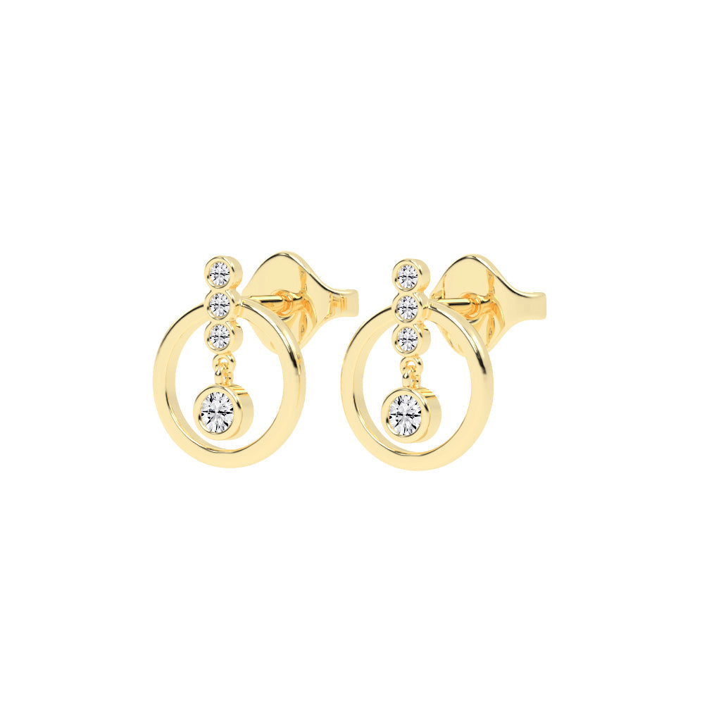 Dazzling Drop Halo Stud Earrings