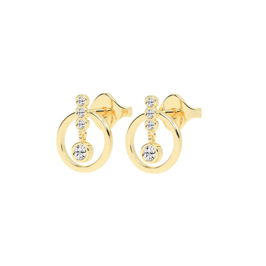 Dazzling Drop Halo Stud Earrings