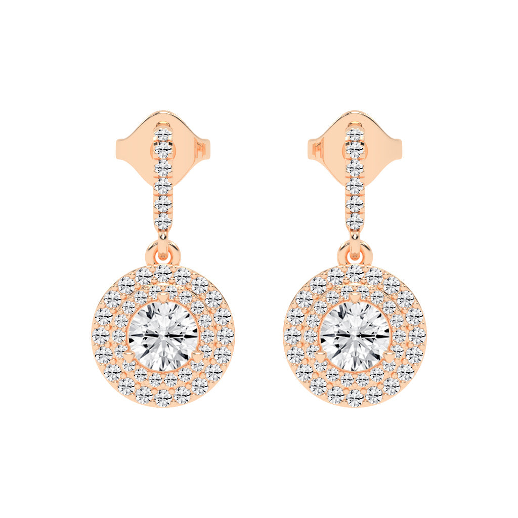 Dazzling Halo Drop Earrings