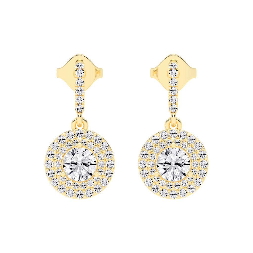 Dazzling Halo Drop Earrings