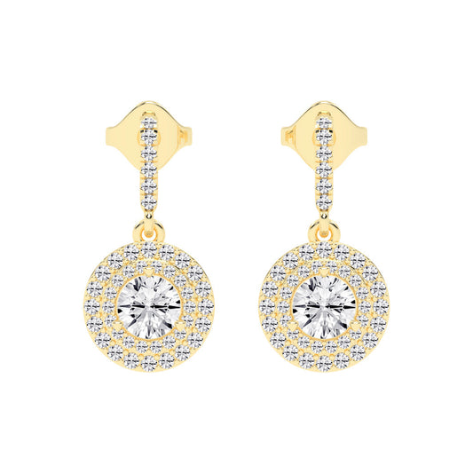 Dazzling Halo Drop Earrings