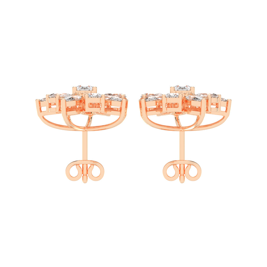 Petal Bloom Diamond Cluster Earrings