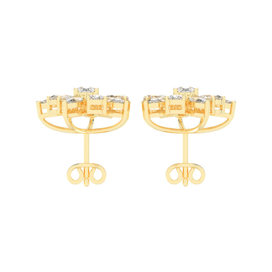 Petal Bloom Diamond Cluster Earrings