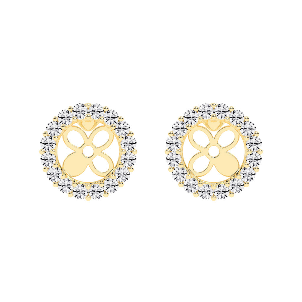 Floral Aura Diamond Stud Earrings