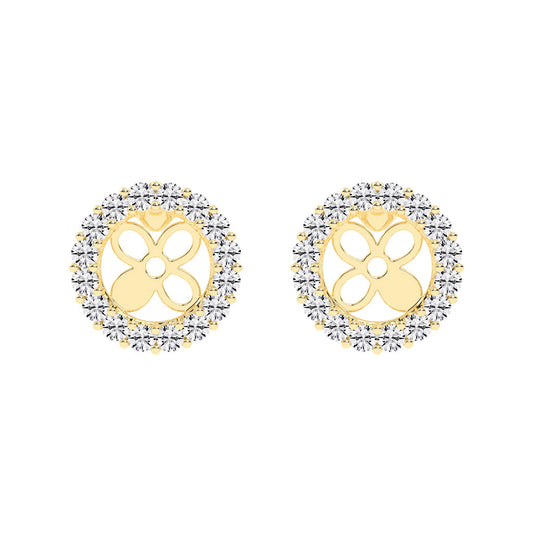 Floral Aura Diamond Stud Earrings