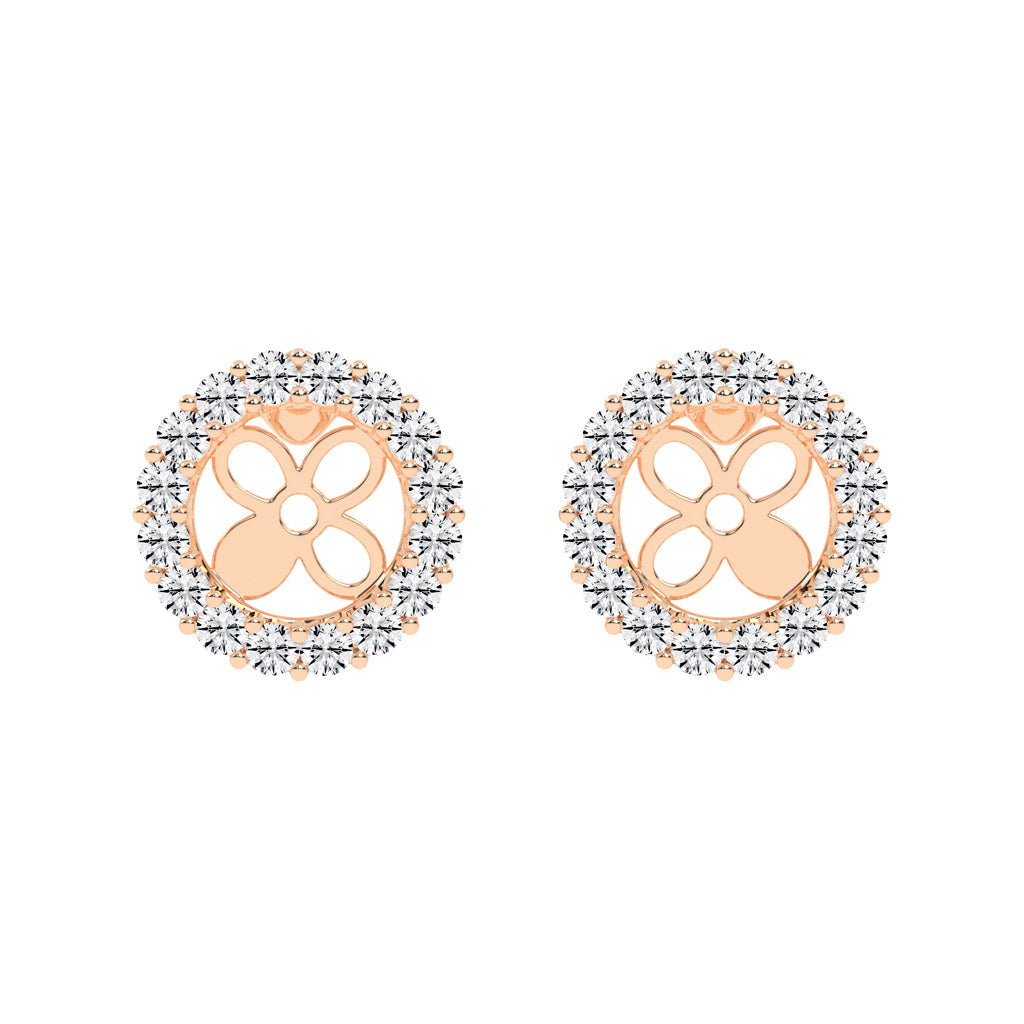 Floral Aura Diamond Stud Earrings