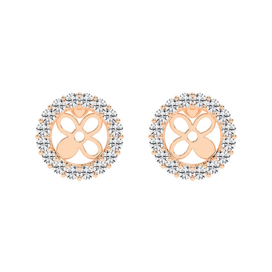 Floral Aura Diamond Stud Earrings