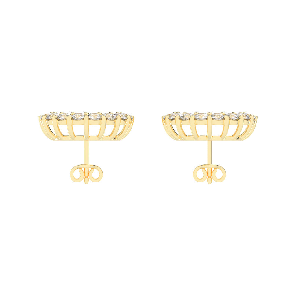 Floral Aura Diamond Stud Earrings