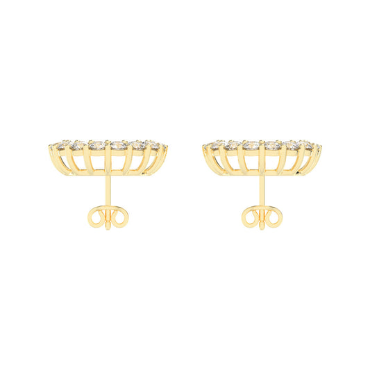 Floral Aura Diamond Stud Earrings