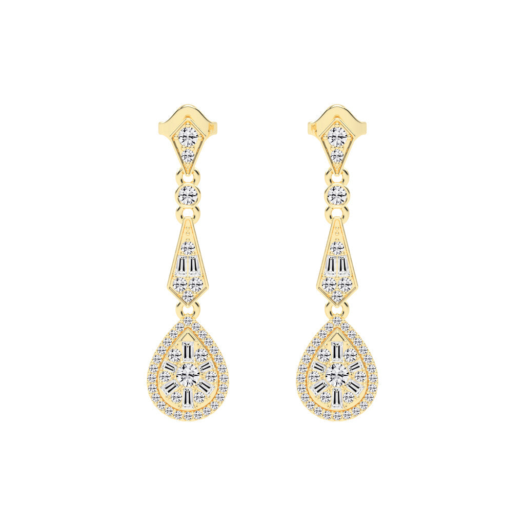 Majestic Grace Diamond Dangles Earrings
