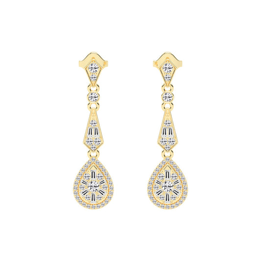 Majestic Grace Diamond Dangles Earrings