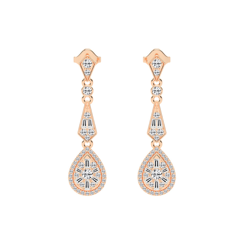 Majestic Grace Diamond Dangles Earrings