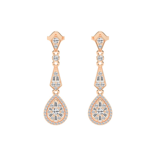Majestic Grace Diamond Dangles Earrings