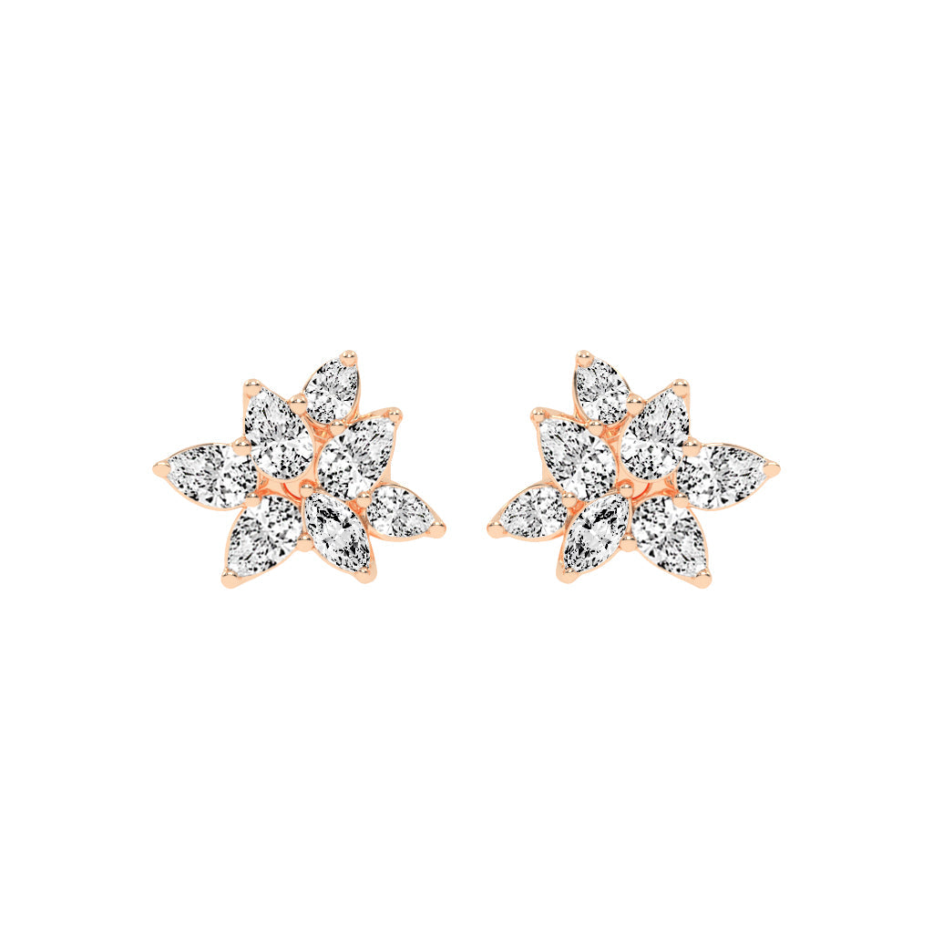 Marquise Bloom Diamond Stud Earrings