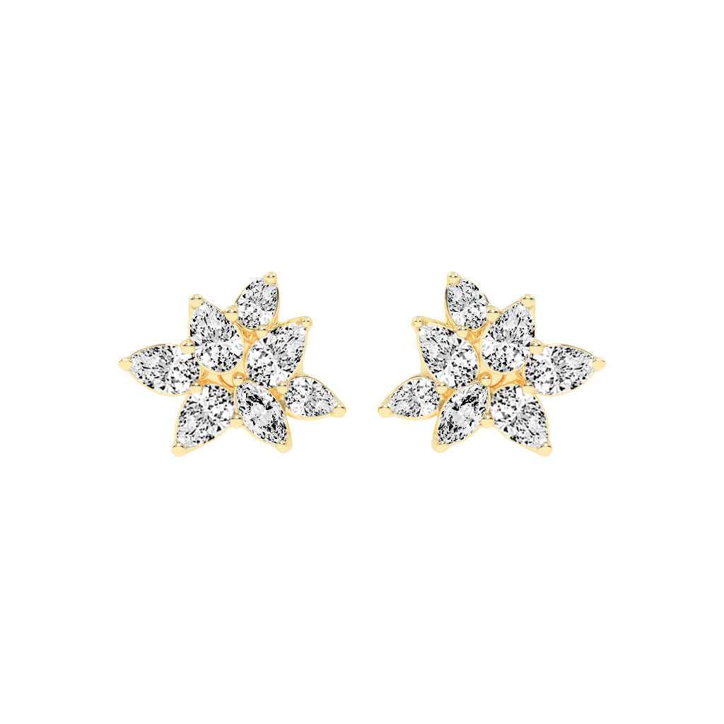 Marquise Bloom Diamond Stud Earrings