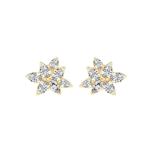Marquise Bloom Diamond Stud Earrings