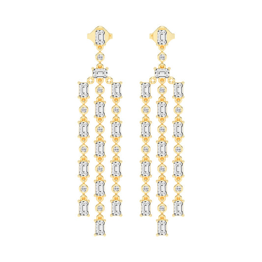 Regal Fringe Diamond Dangles Earrings