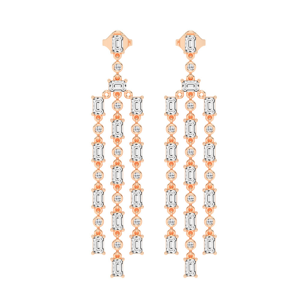 Regal Fringe Diamond Dangles Earrings