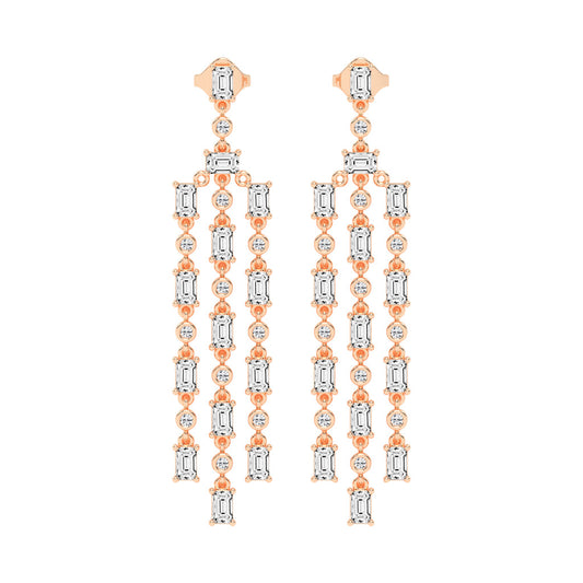 Regal Fringe Diamond Dangles Earrings
