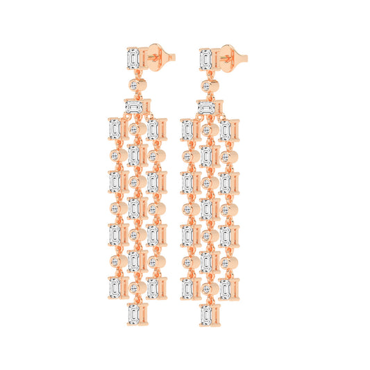 Regal Fringe Diamond Dangles Earrings