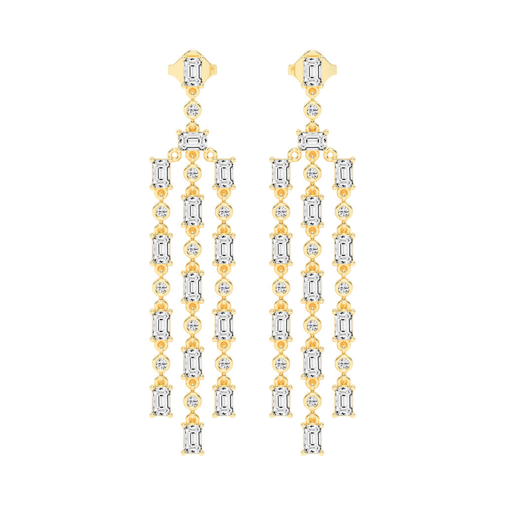Regal Fringe Diamond Dangles Earrings