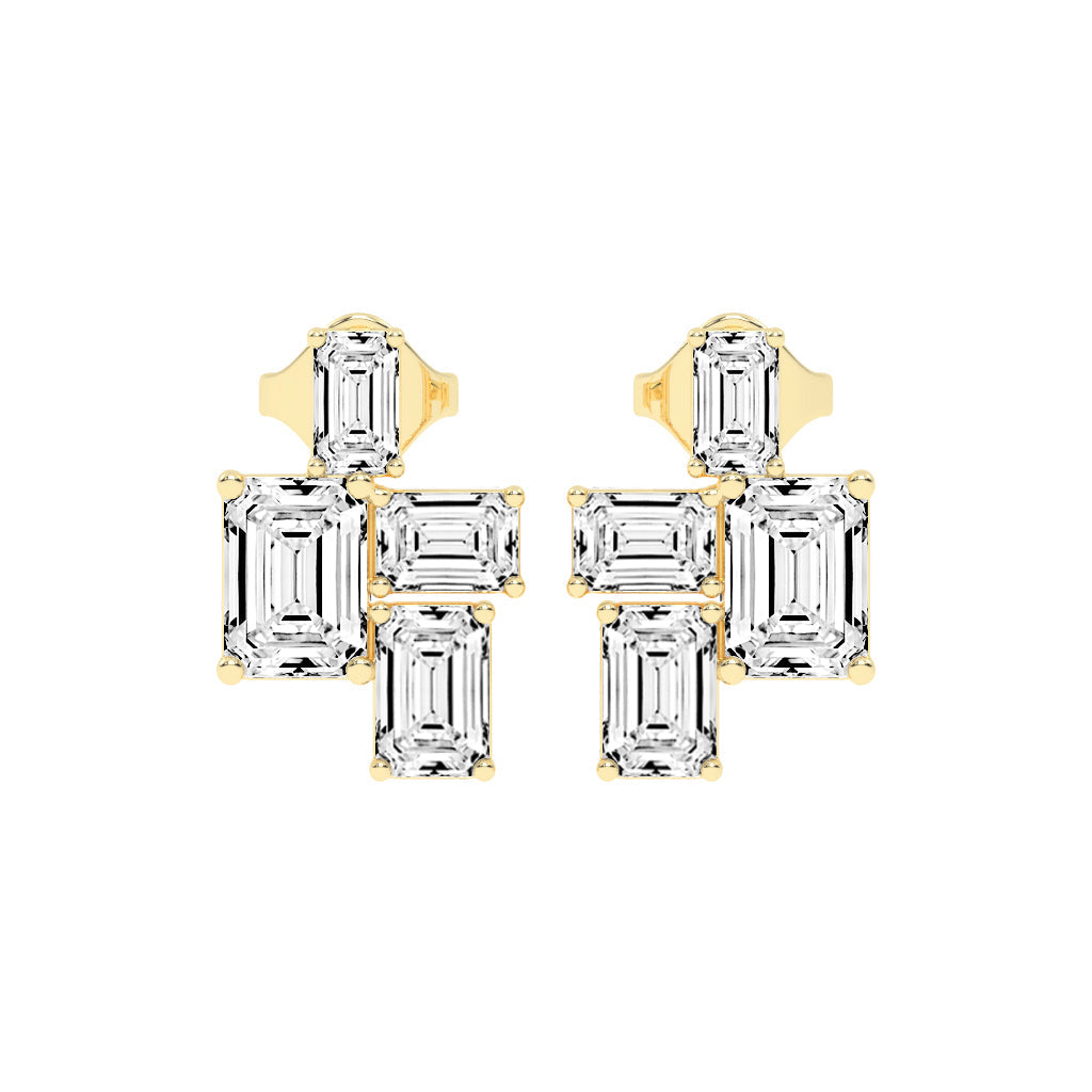 Emerald-Cut Cluster Studs