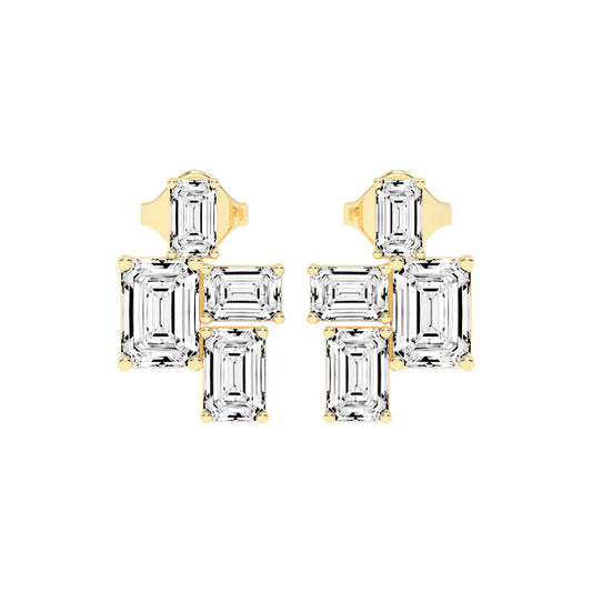 Emerald-Cut Cluster Studs