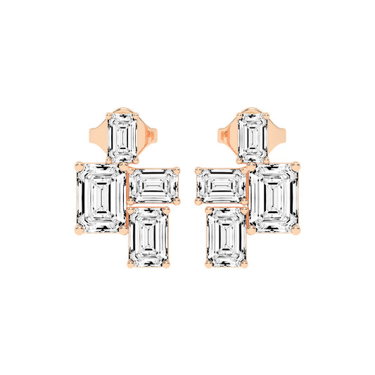 Emerald-Cut Cluster Studs