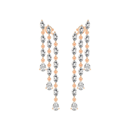 Cascading Pear & Marquise Drop Earrings