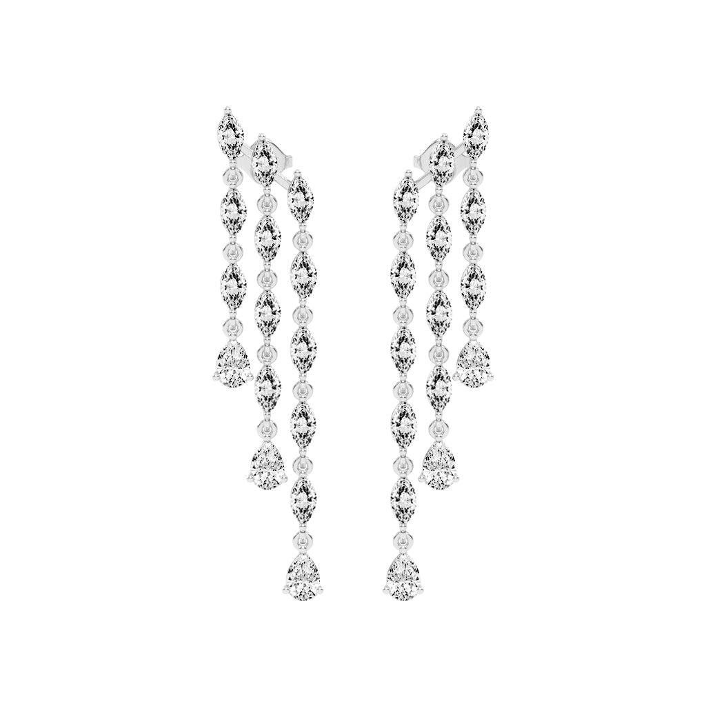 Cascading Pear & Marquise Drop Earrings