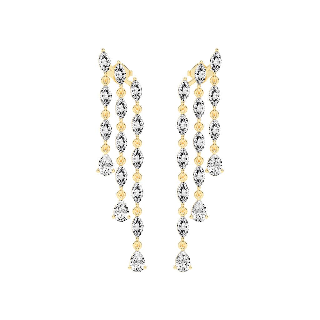 Cascading Pear & Marquise Drop Earrings